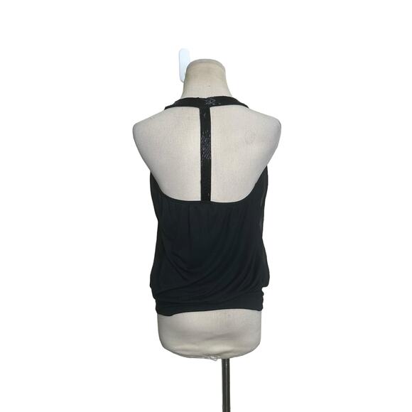 Express black racer back sequin details blouse size Small - Picture 8 of 11